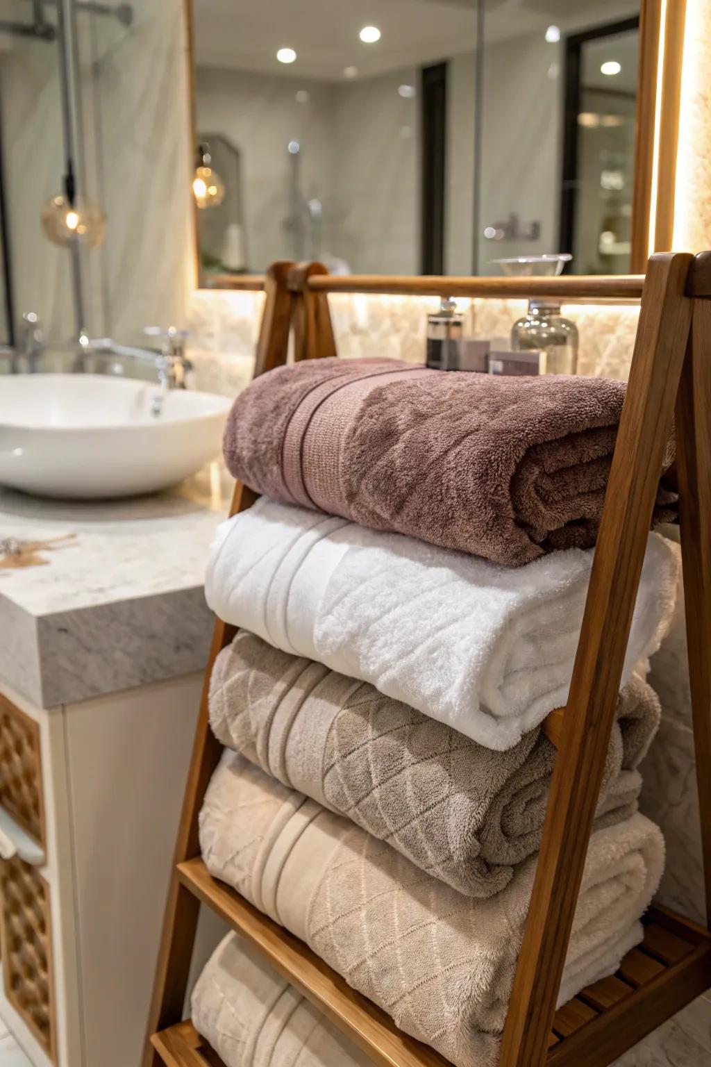 Add intrigue to your towels with different textures.