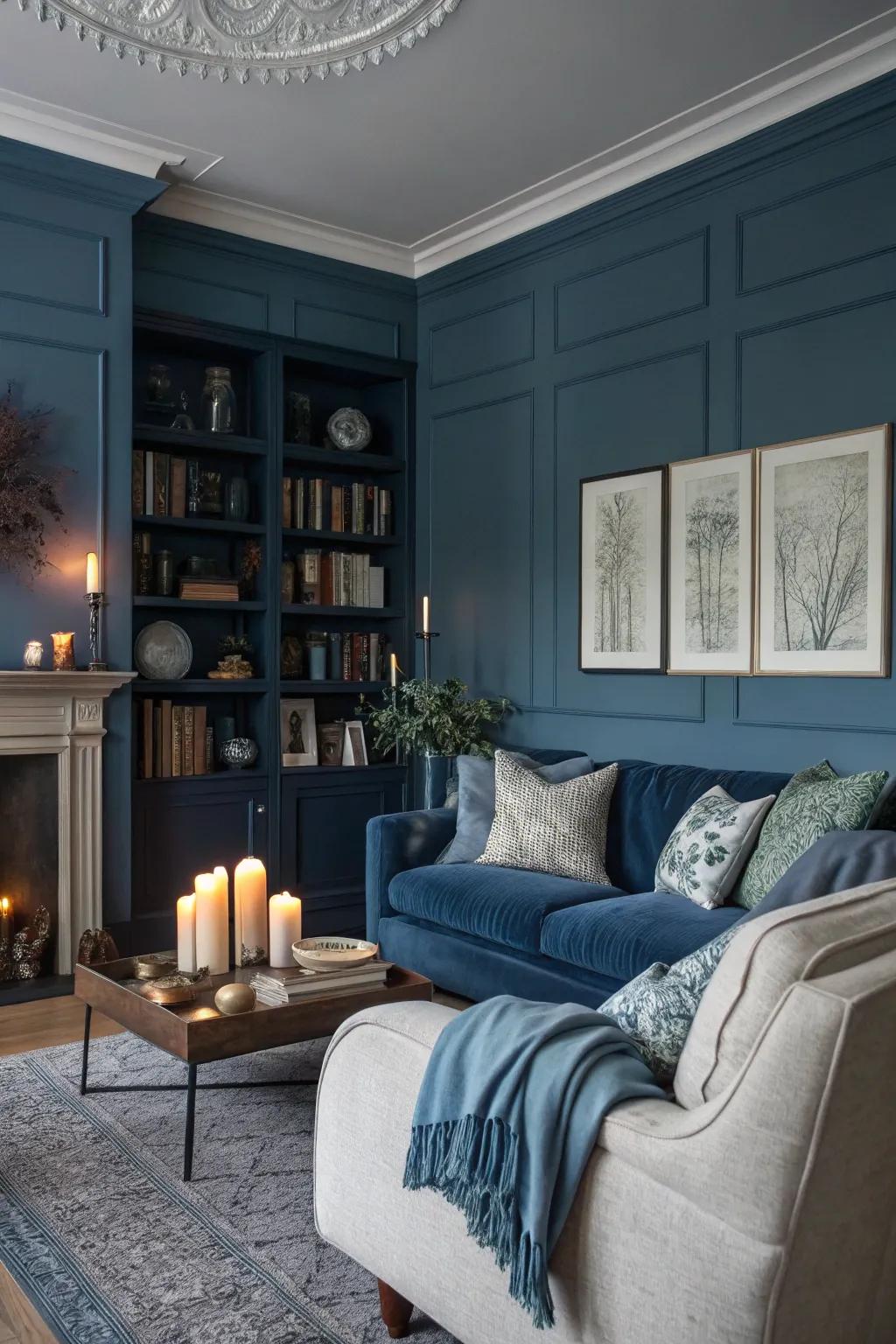 Stormy blues create tranquility and drama