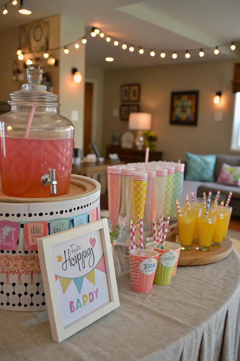 A themed beverage post revitalizes attendees and cohesively ties the overarching theme together.