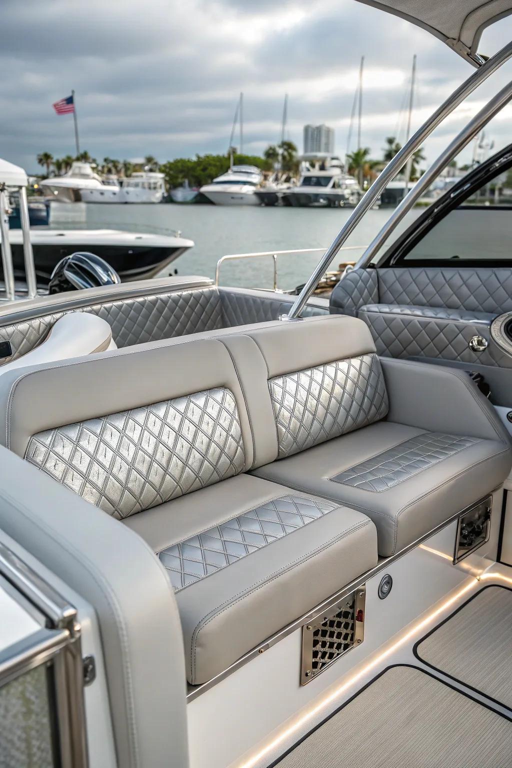 Introduce a modern edge with shiny details that add a touch of glamour.