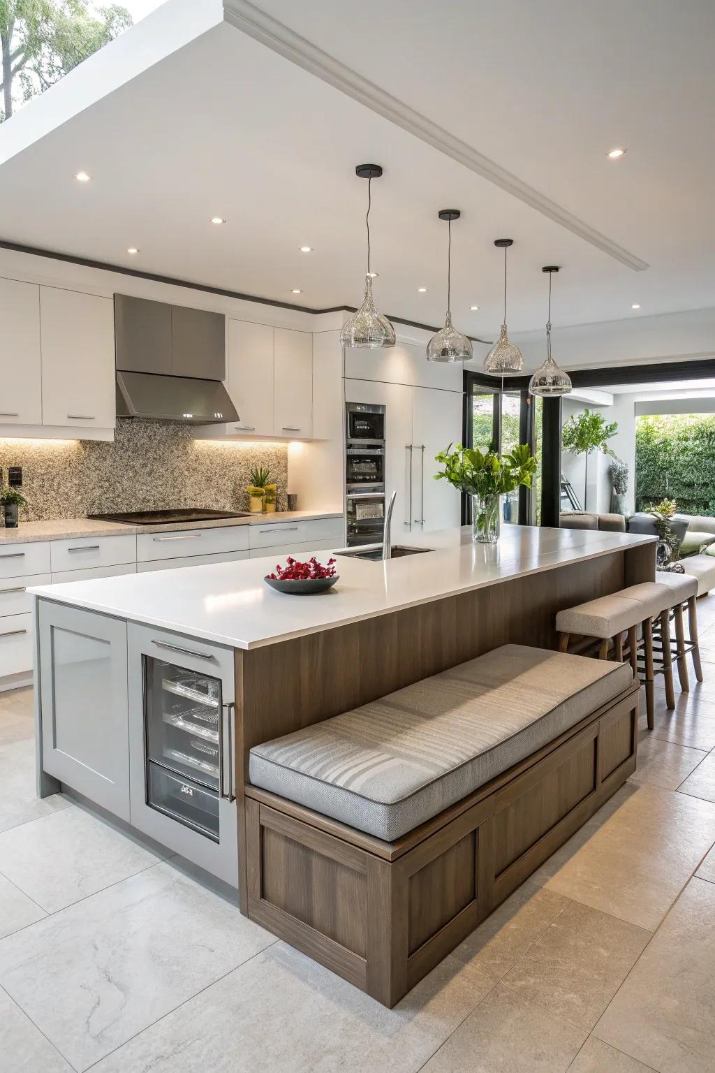 Improve kitchen functionality with island bench integration.