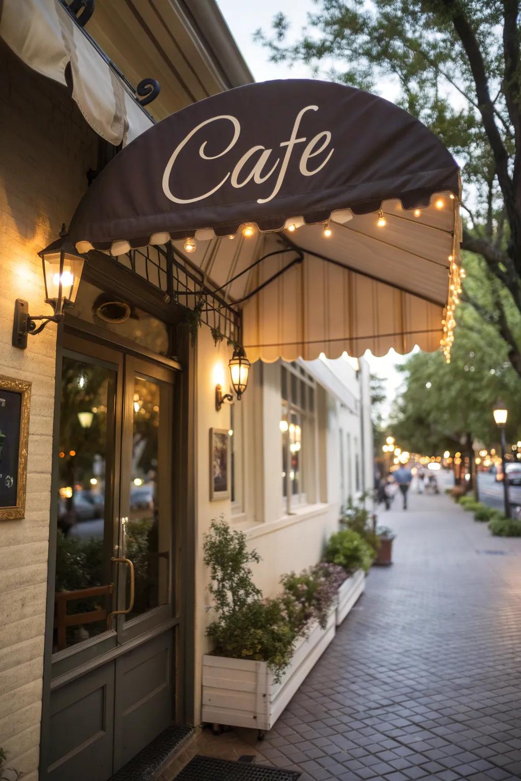 Fabric canopy markers offer both shelter and style.