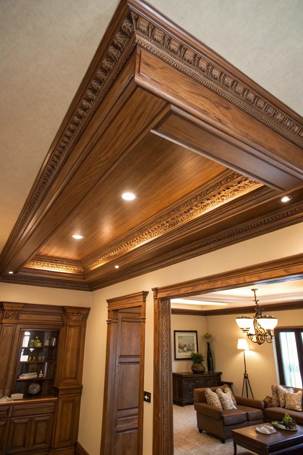 Stained timber crown edging offers classic elegance and warmth.