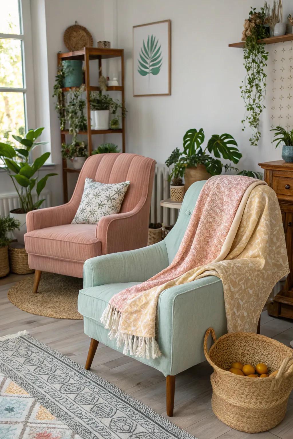 Seasonal textiles keep your decor fresh and inviting.