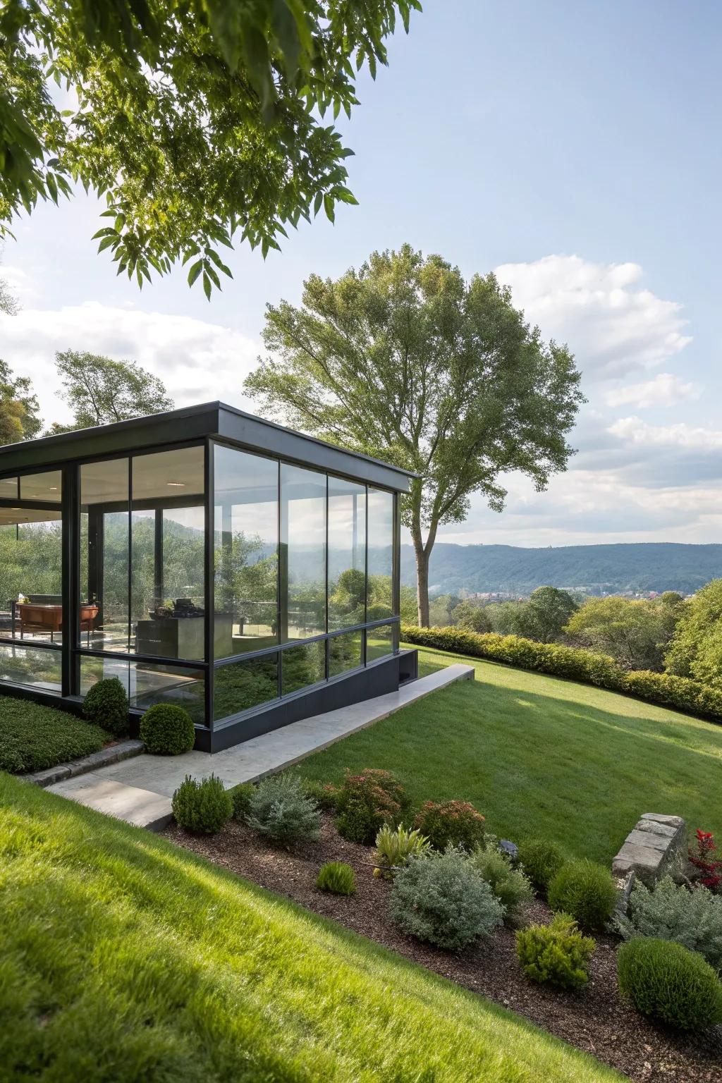 Elegant crystal home offering breathtaking views and natural light.