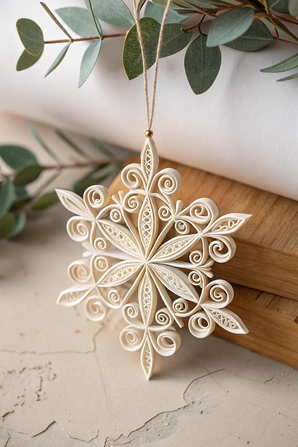 Crafting elegance: Quilling snowflakes that fascinate and charm.