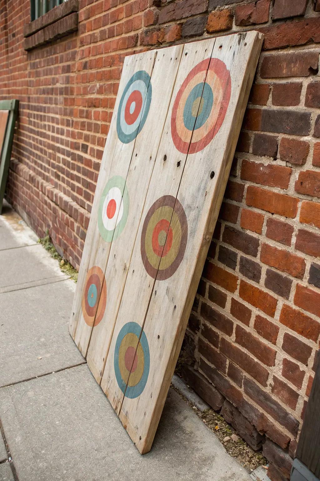 Bring warmth with circle art on wood.