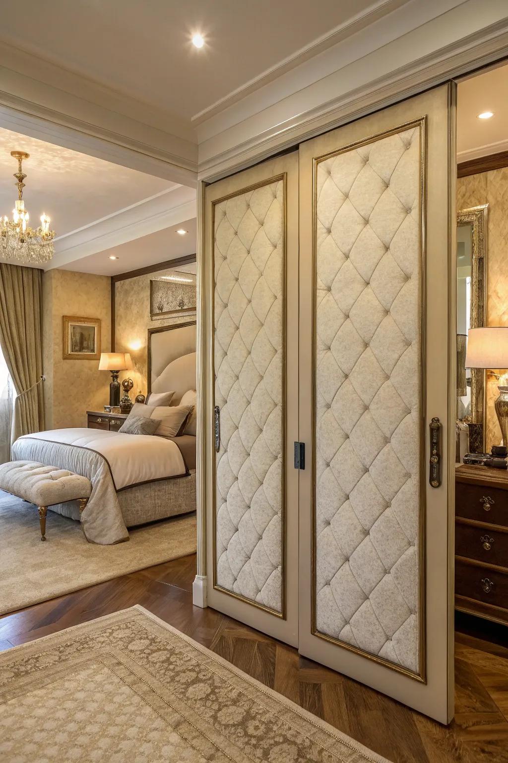 Cushioned panels inject texture and comfort.