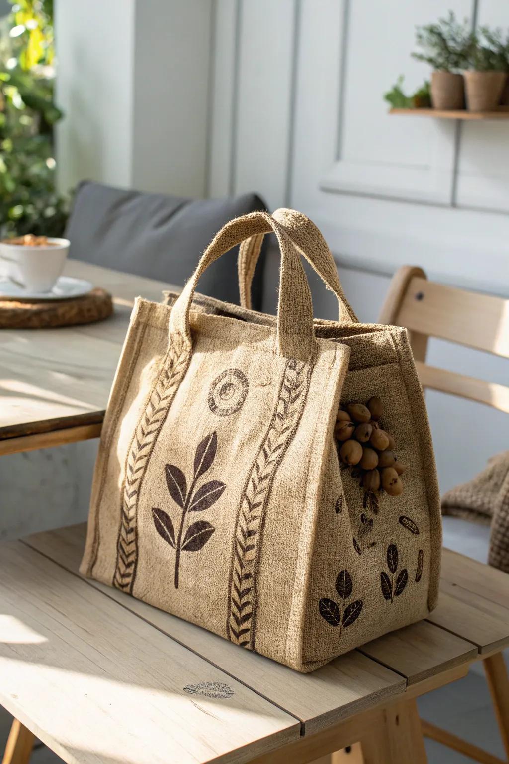 Improve your lunch break with a chic and eco-friendly grain sack food bag that catches eyes!