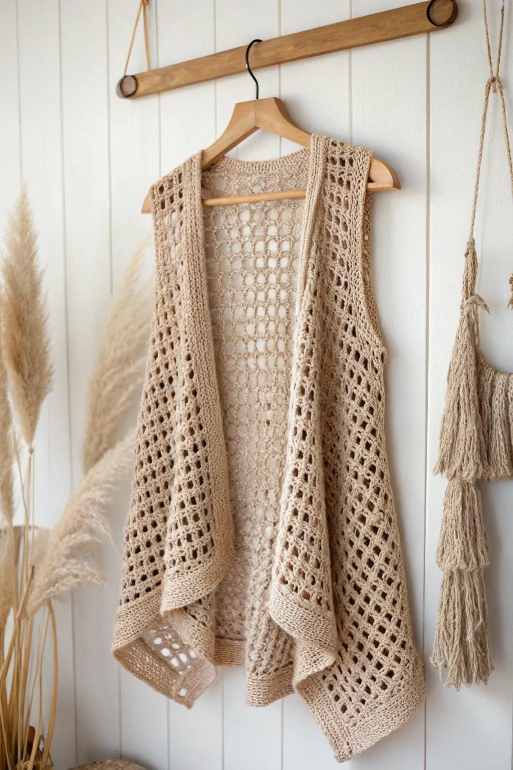 Embrace the art of simplicity with a minimalist crochet vest, where elegance meets effortless style.