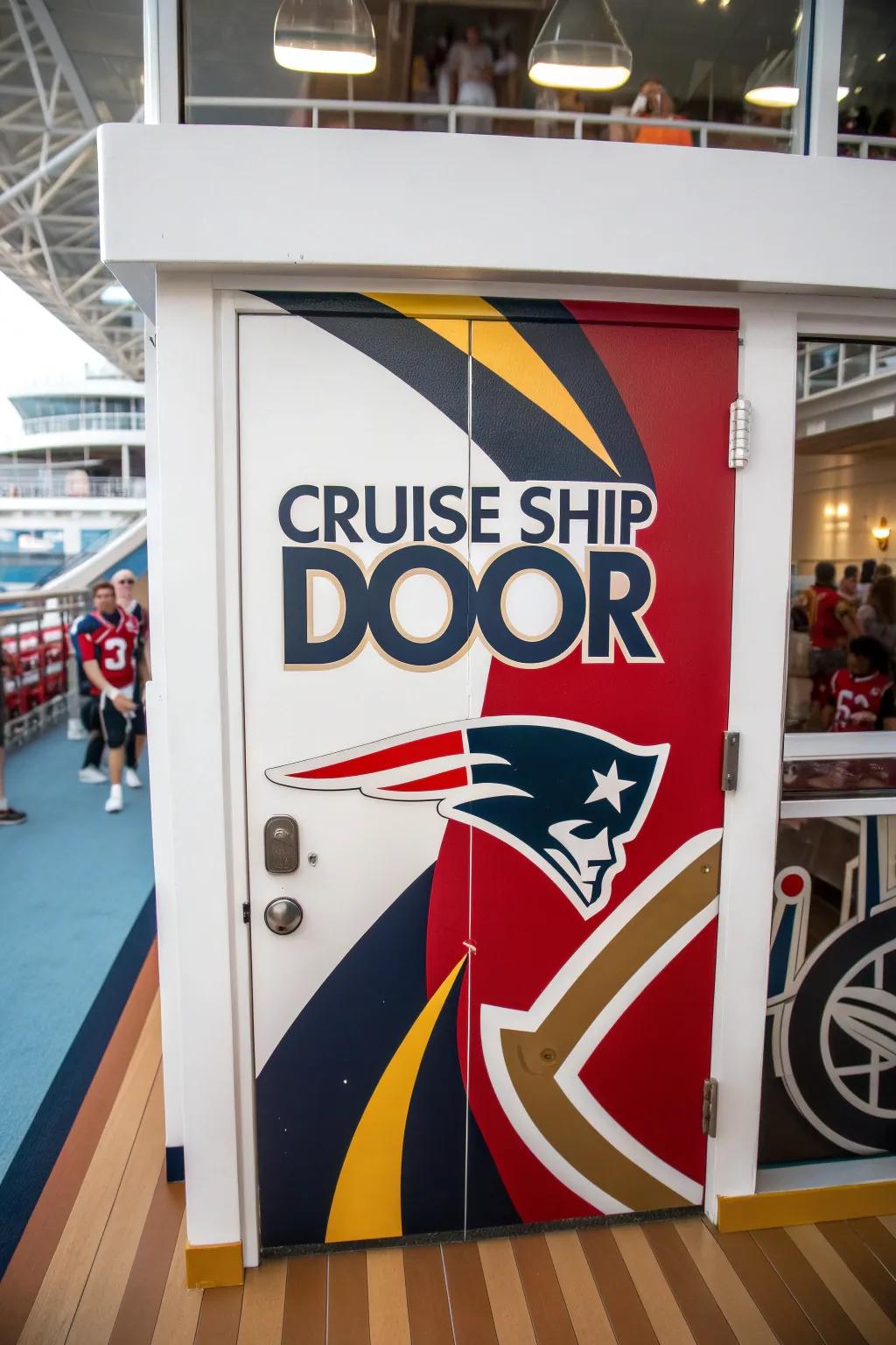 Applaud your team through sports-themed cruise door decorations.