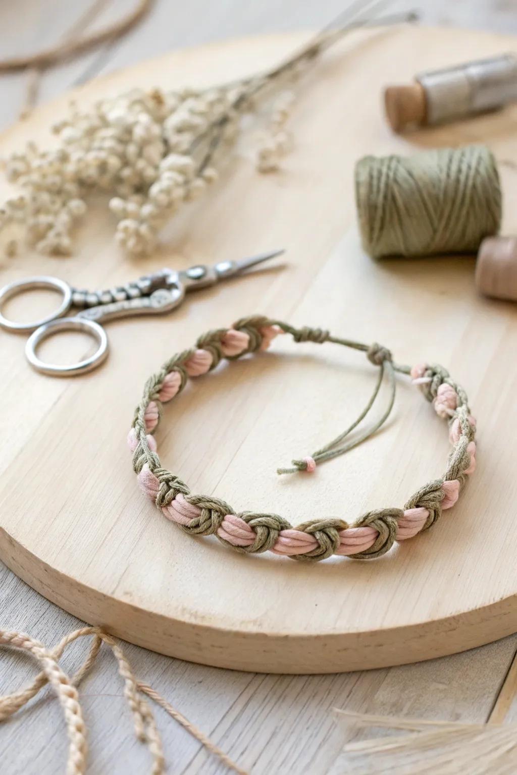 Embrace the art of knotting with this elegantly crafted minimalist bracelet.