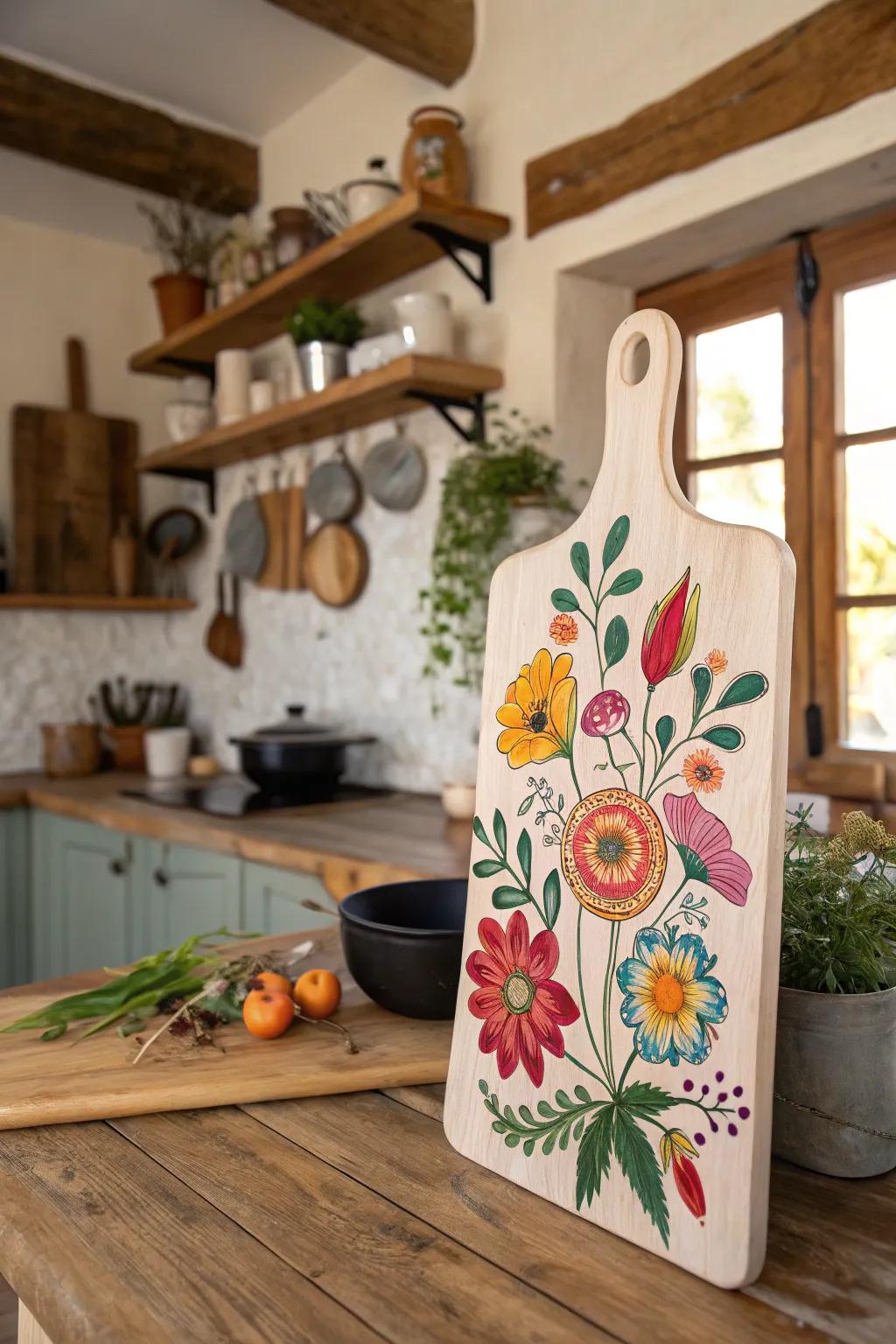 Hand-painted slabs bring art into everyday cooking.