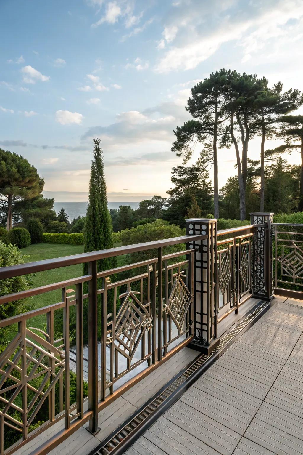 Art Deco metalwork brings vintage glamour to your deck.