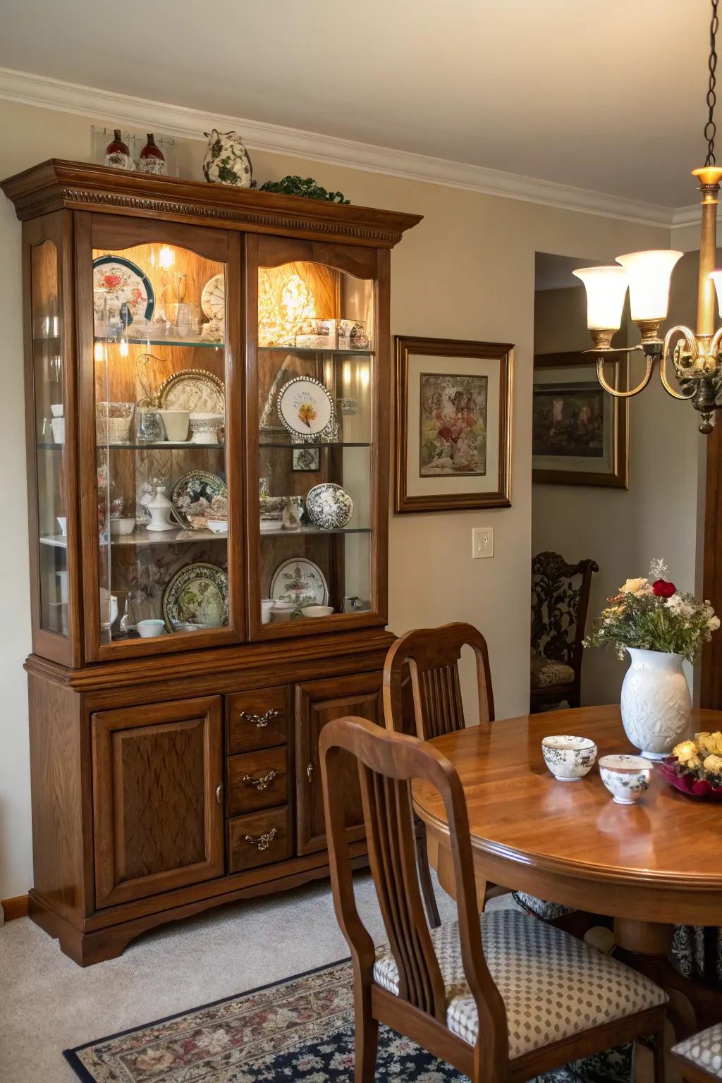 Ornamental cabinets showcase your treasures while providing functional storage.