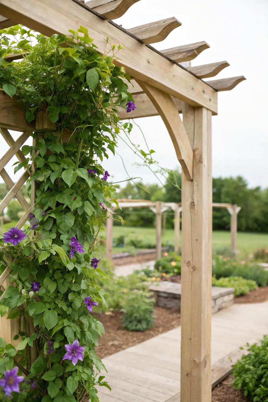 Revamp your garden through a breathtaking vibrant flora-clad arbor, where simplicity encounters natural elegance.
