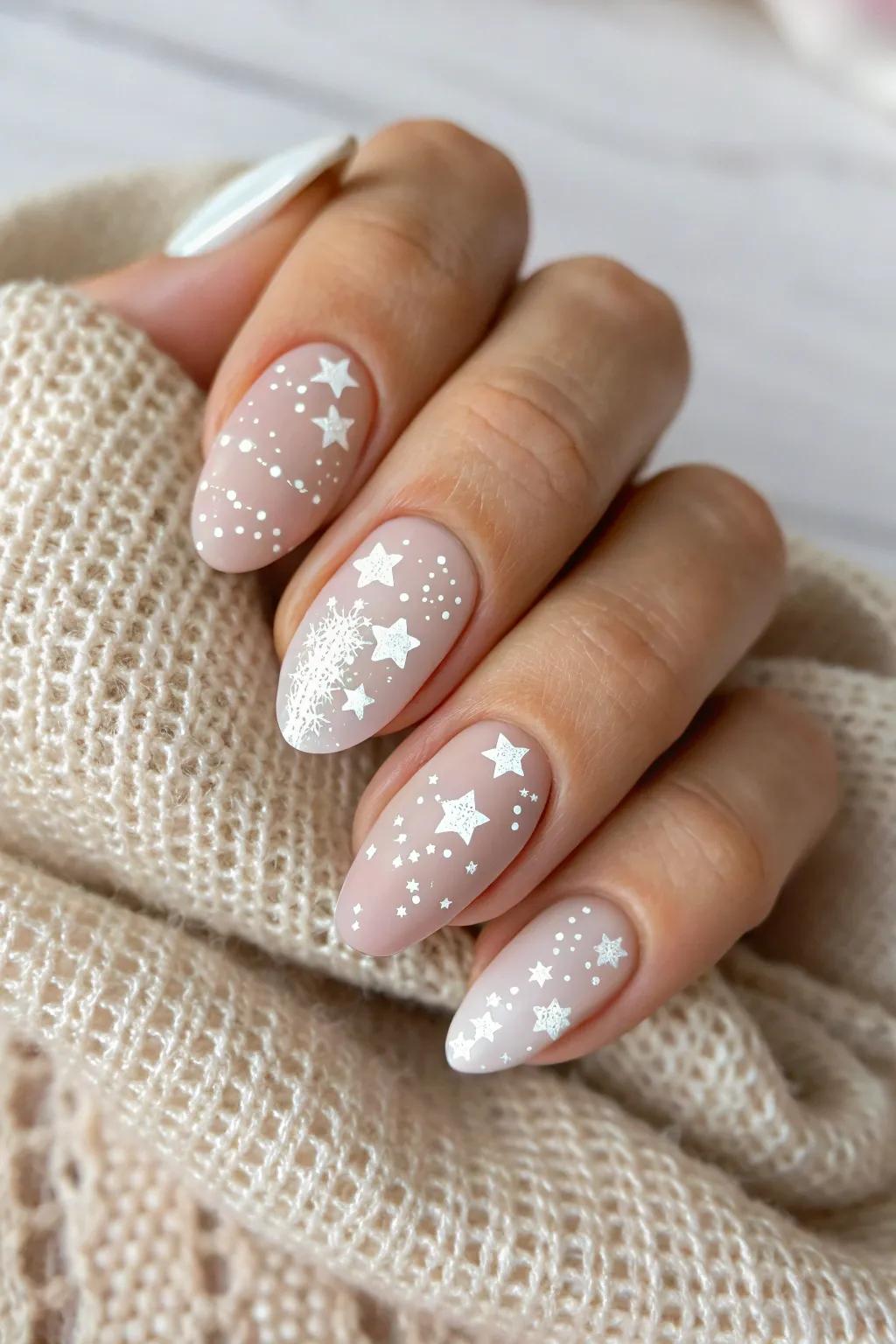Embrace the enchantment of the nocturnal expanse with ethereal radiance nail artistry.✨