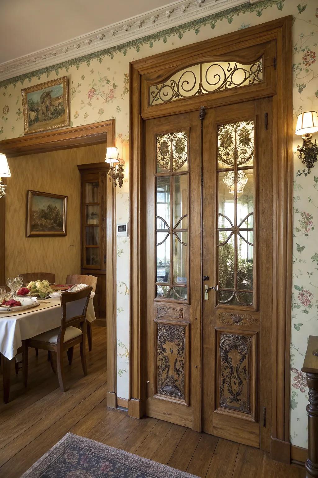 Parisian charm with vintage Parisian panels.