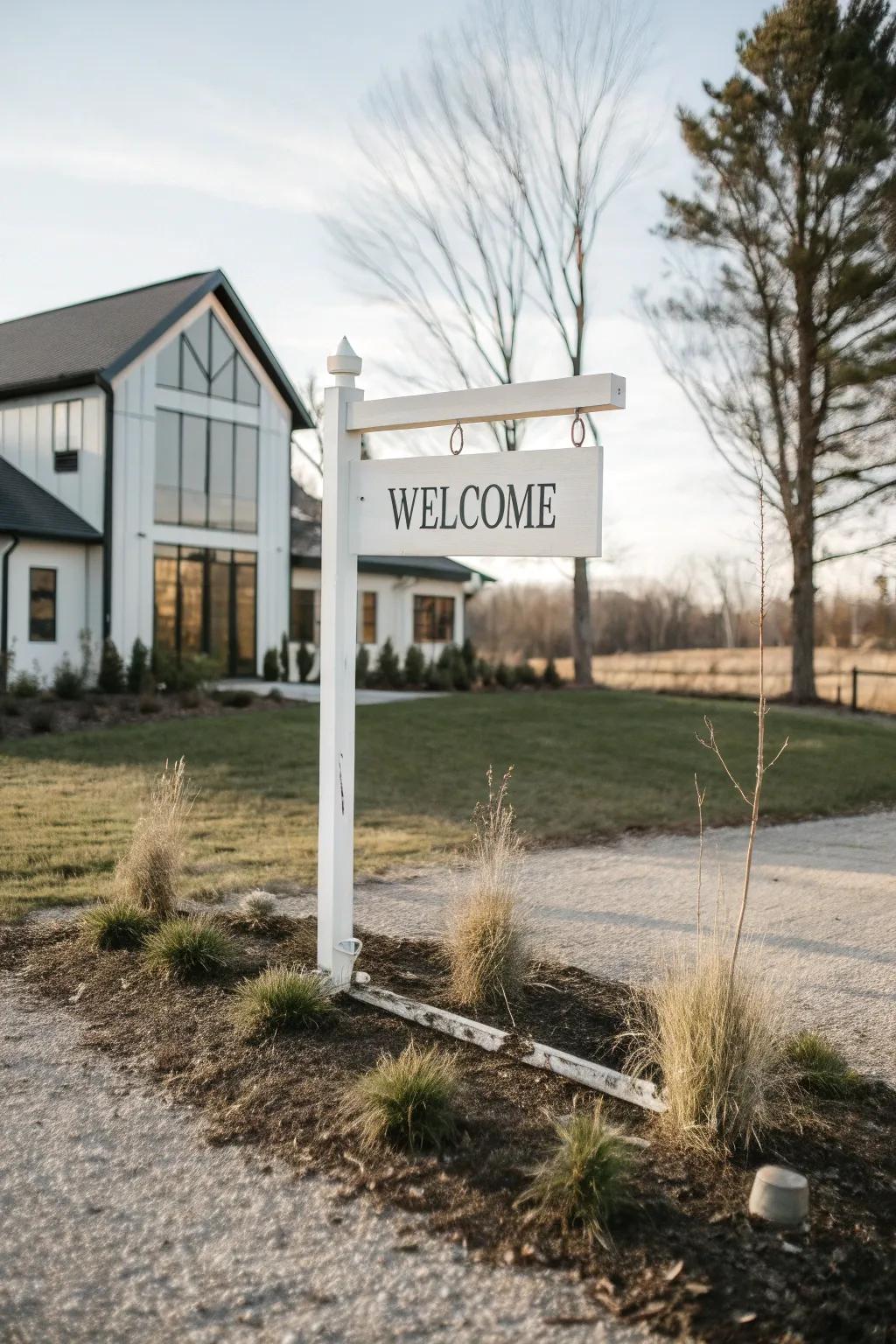 A contemporary minimalist farm marker delivering an uncluttered and stylish visual.