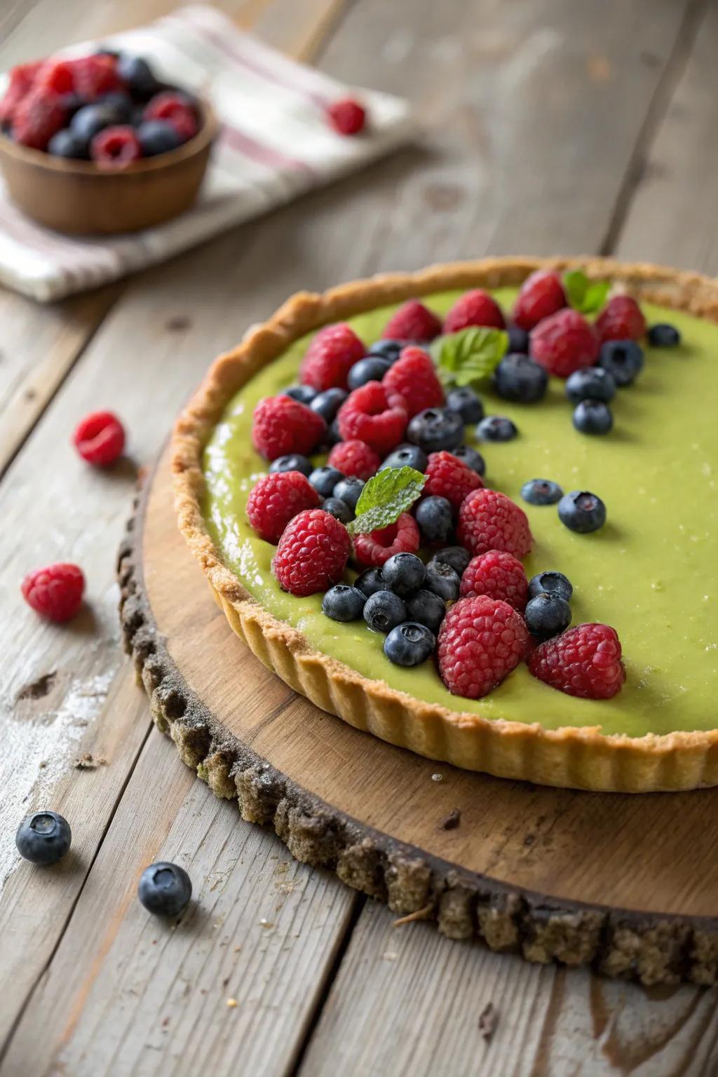 Fresh berries delivering a vibrant and zestful contrast.