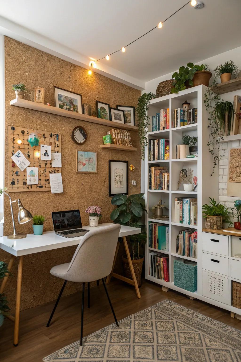 A cork board becomes a design.