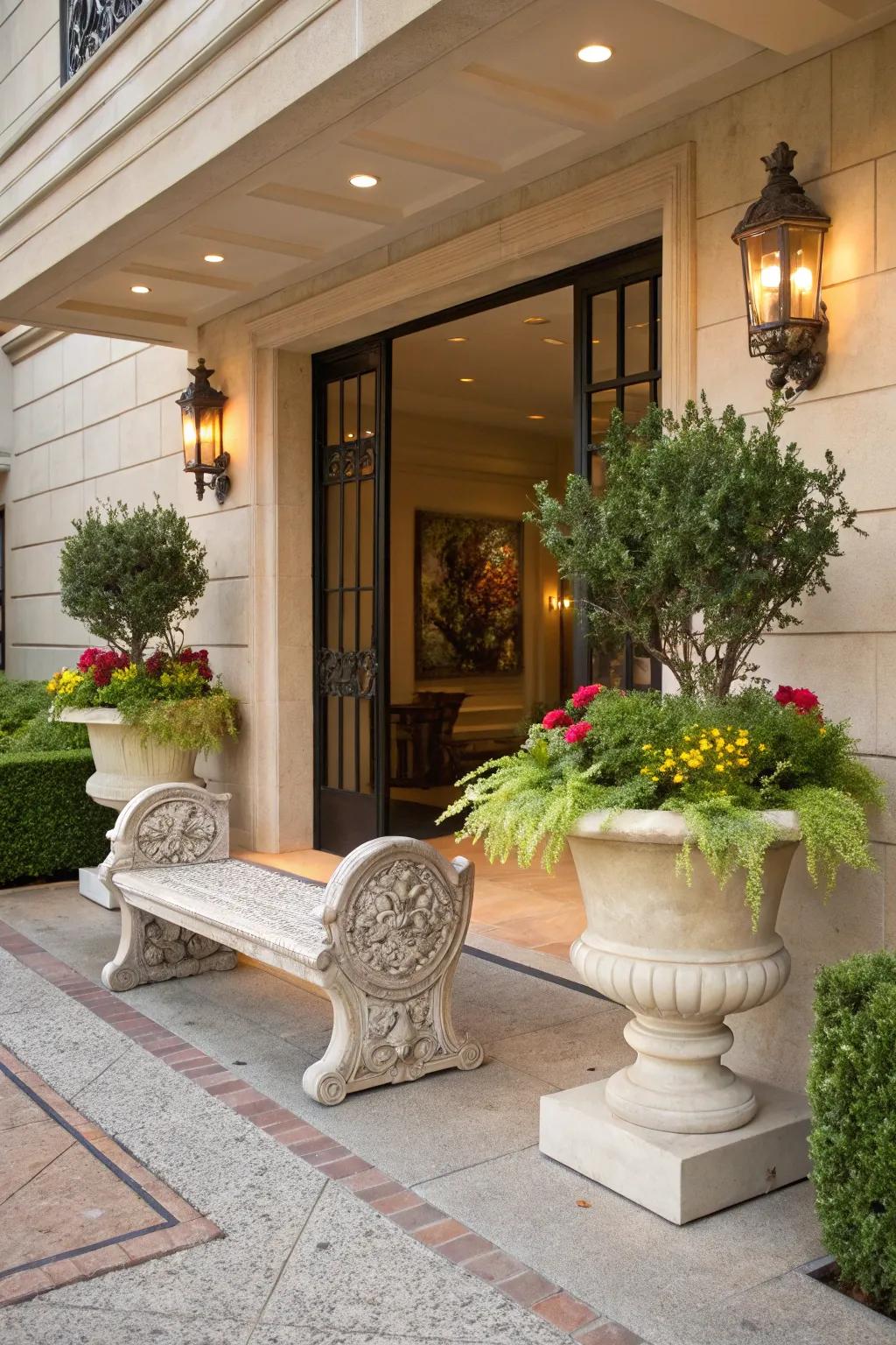 Three-dimensional decorations making the doorway a standout space.