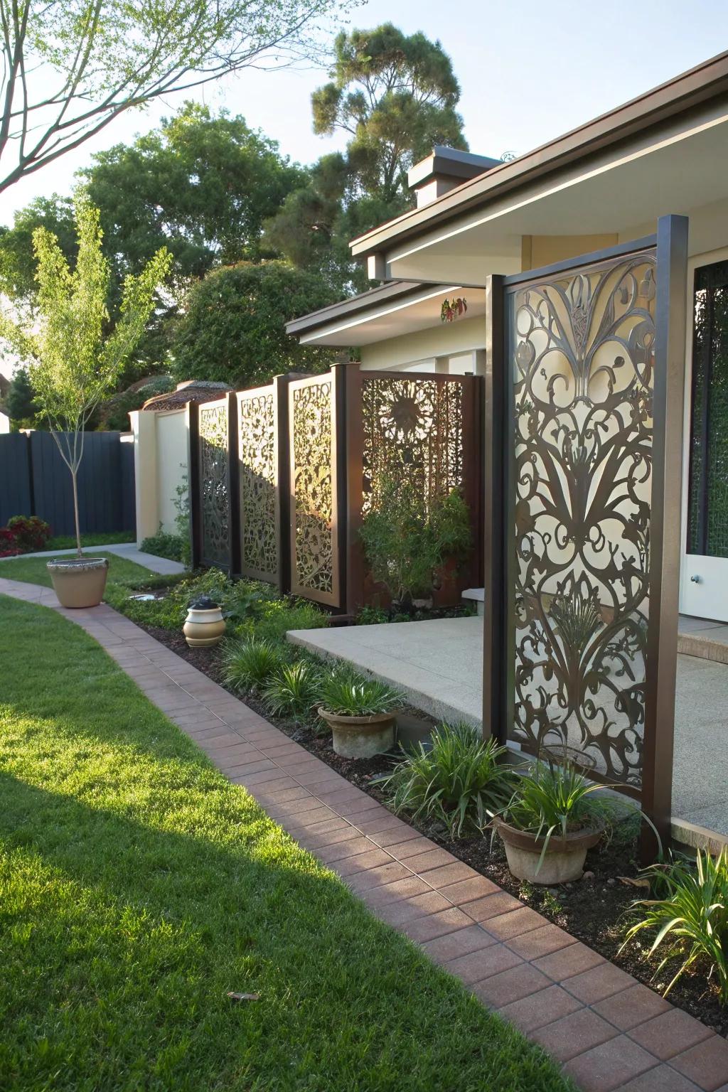 Decorative screens combine art and privacy beautifully.