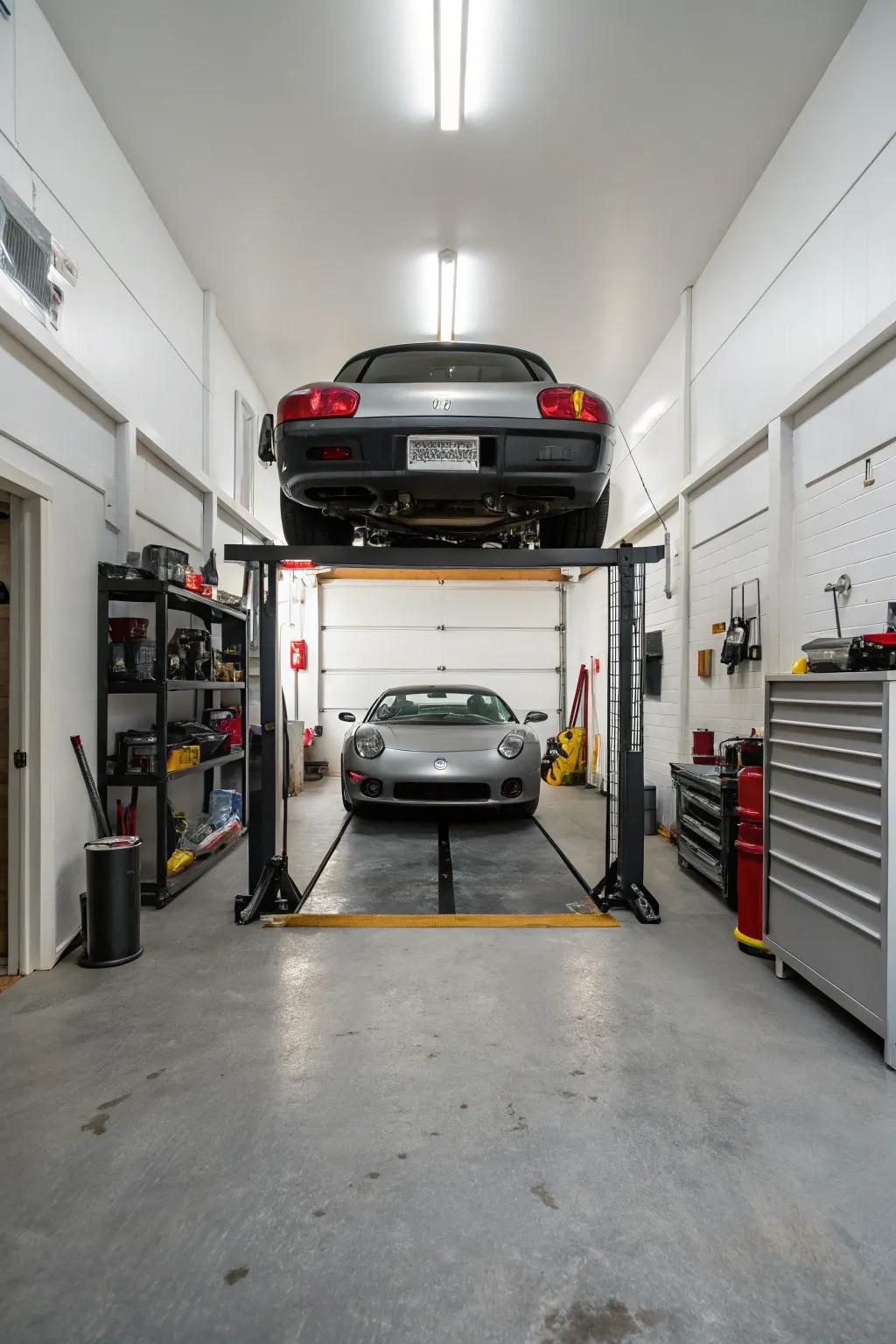 Low contour hoists accommodate sports cars with ease.