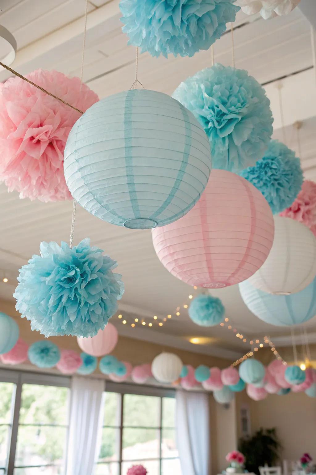 Quirky ceiling decor rendering a captivating environment.