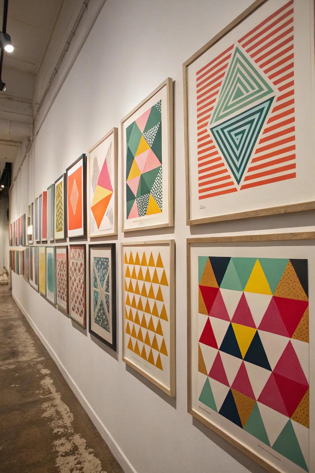 Framed prints are a versatile, stylish way to show geometric art.