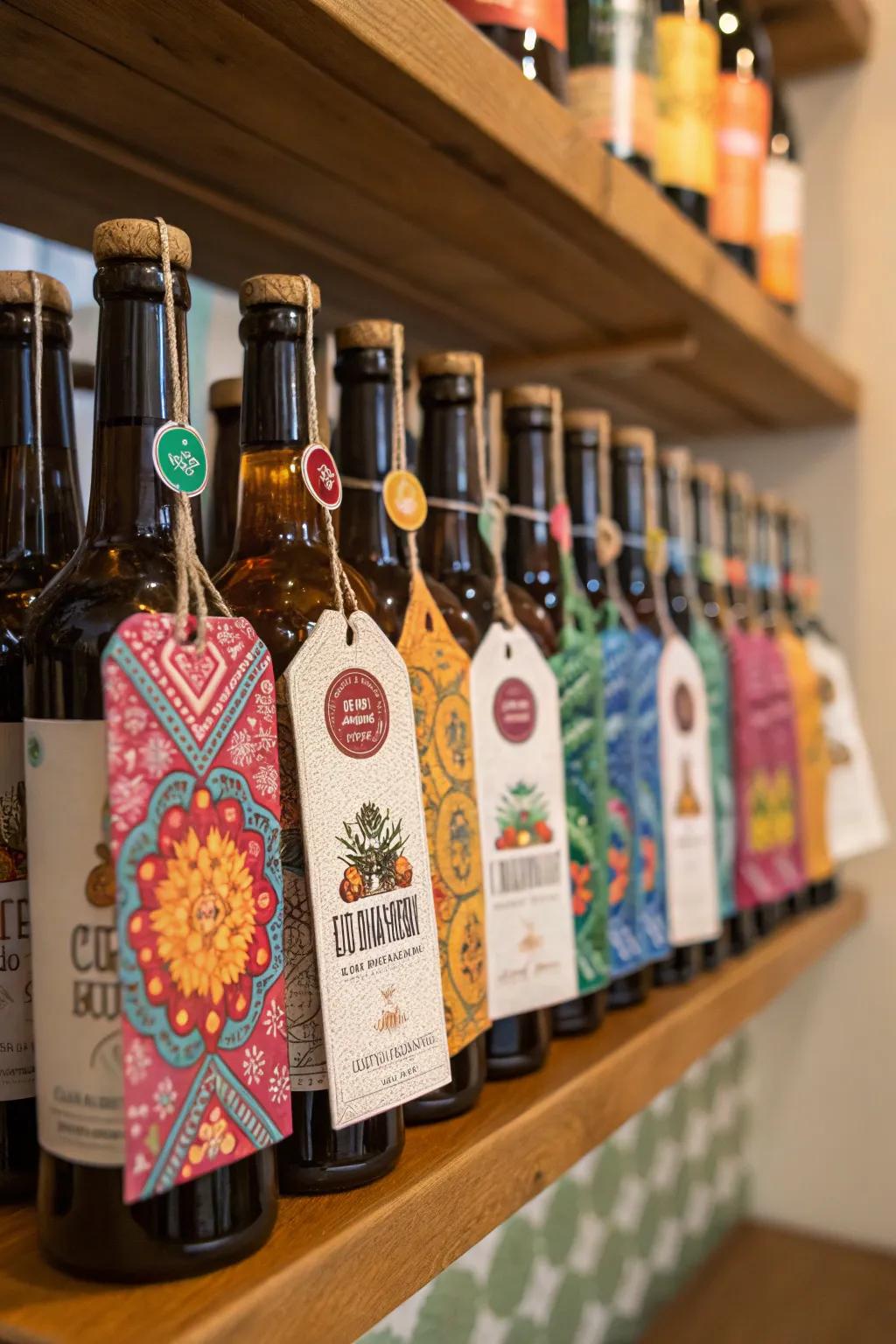 Keep your bar organized using stylish bottle labels.
