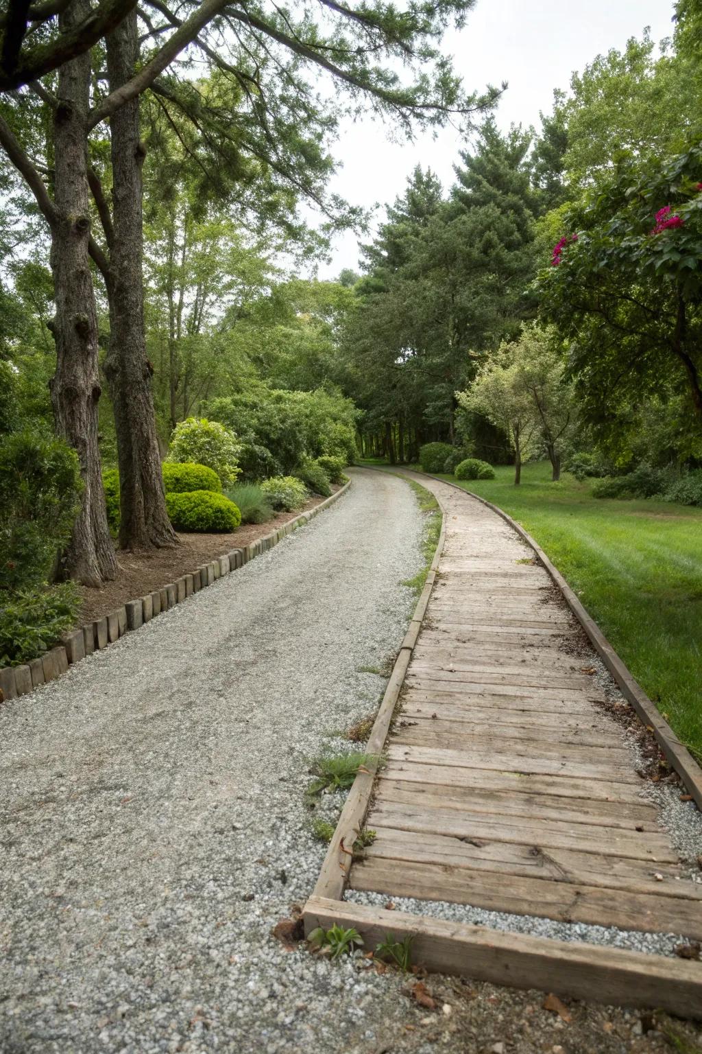 Timber borders deliver a natural and cohesive appearance.