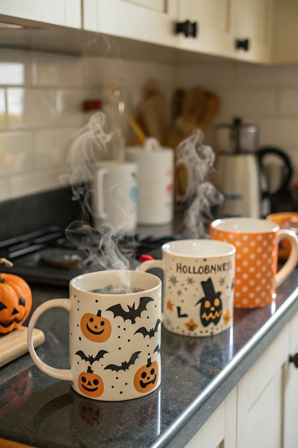 Vinyl mugs render sipping cider feel jubilant and pleasurable.