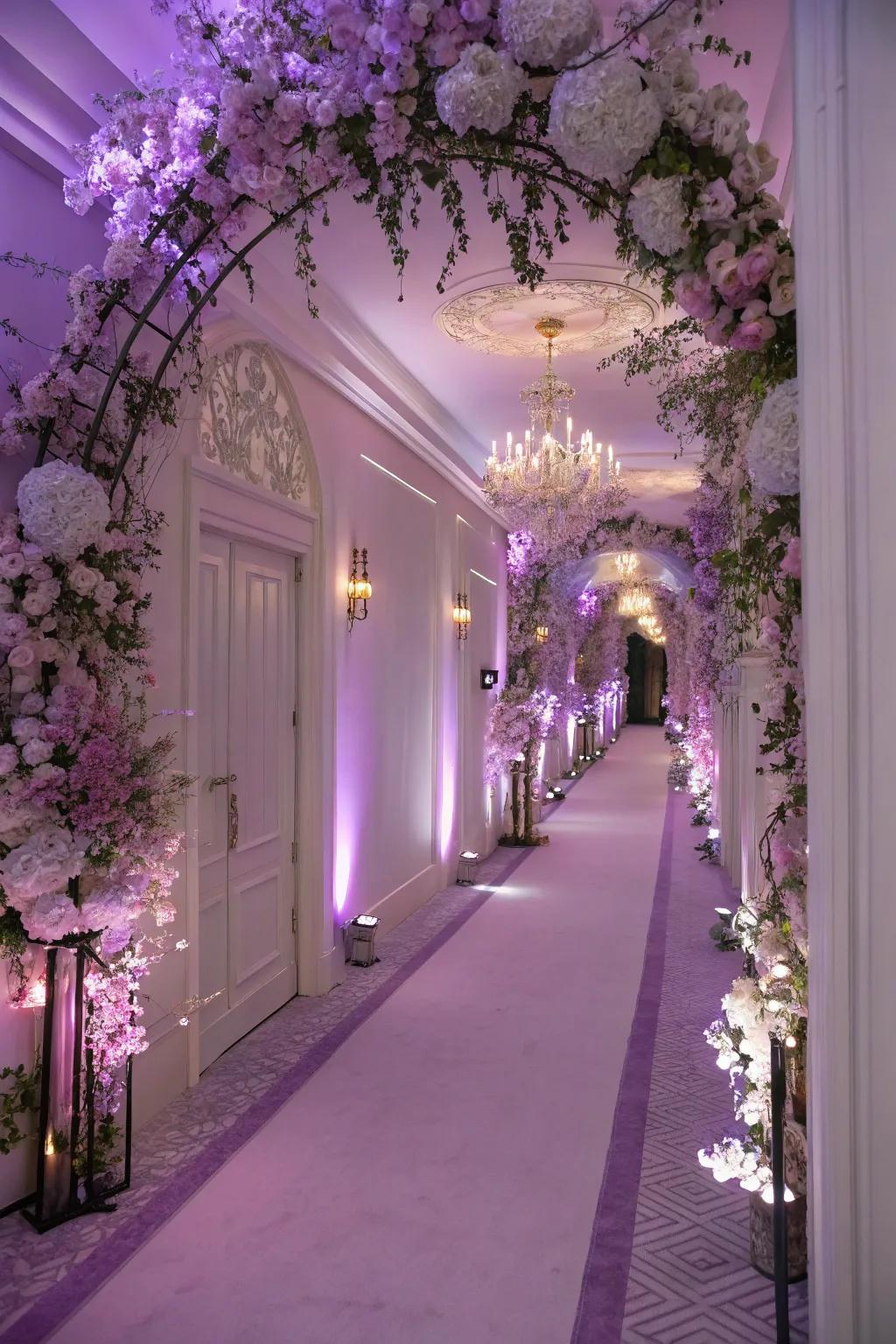 Subtle lilac appends a gentle and romantic touch to hallways.