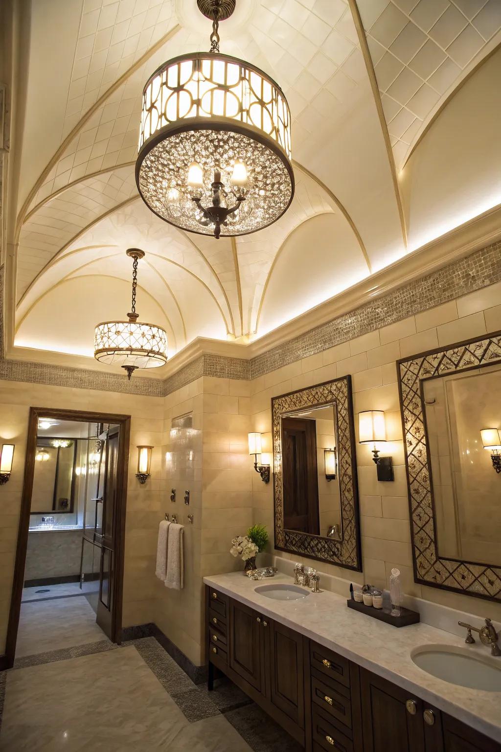 Strategic lighting producing both atmosphere and functionality.
