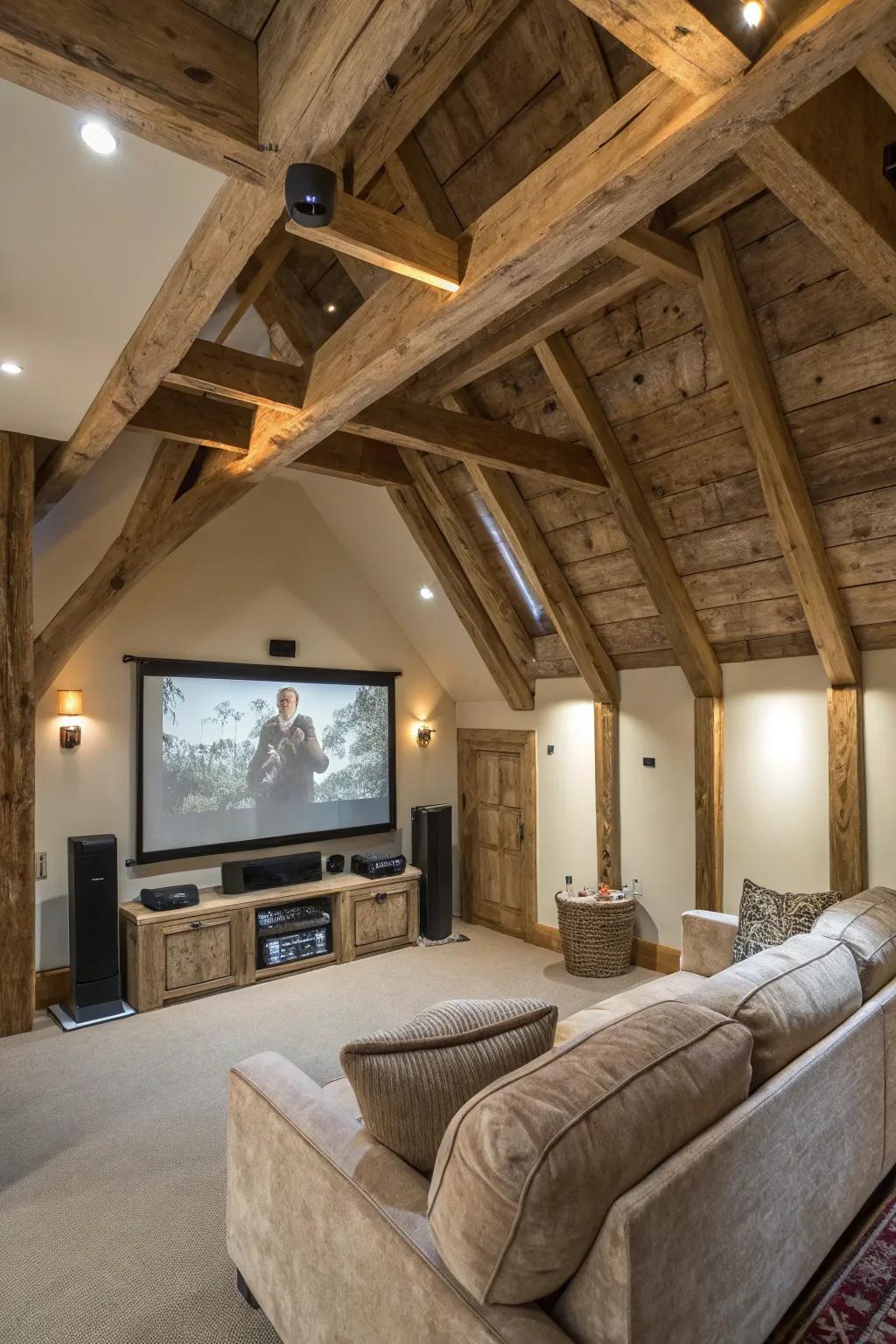 Warm up your area using organic timber beams.