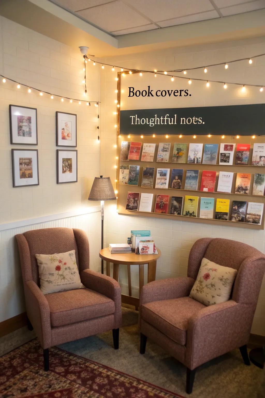 Plunge into new stories using a suggested novels corner.