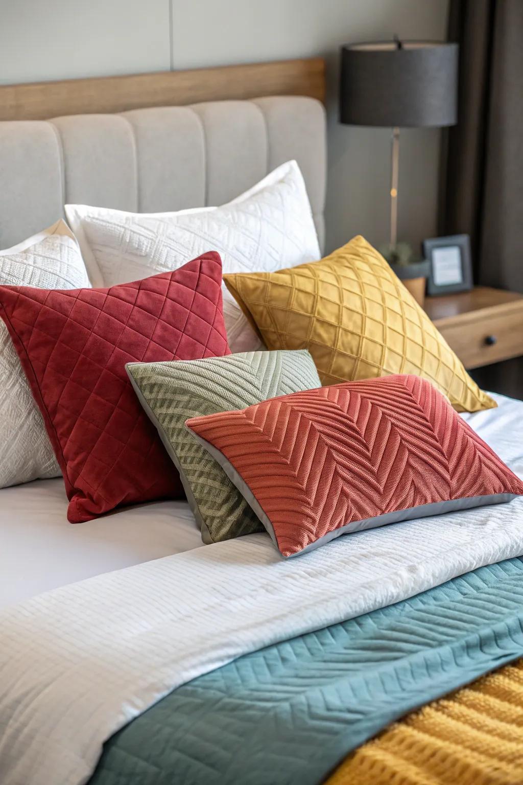 Irregularity introduces a modern spin to classic bed styling.