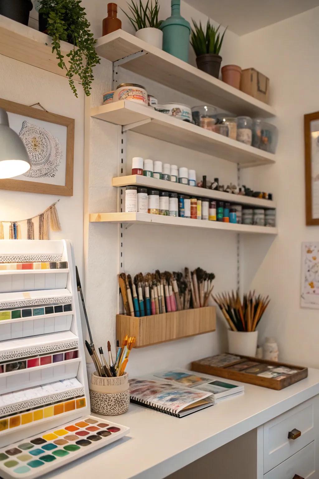 Make the most of creativity in limited spaces with recessed shelves.