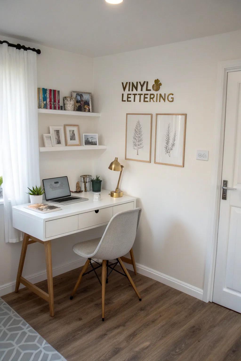 Remain chic with minimalist lettering.