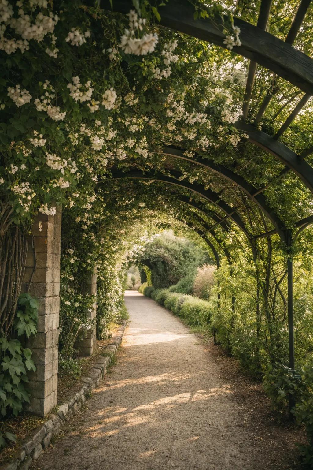 Step into a fable with starflower-draped garden trails.