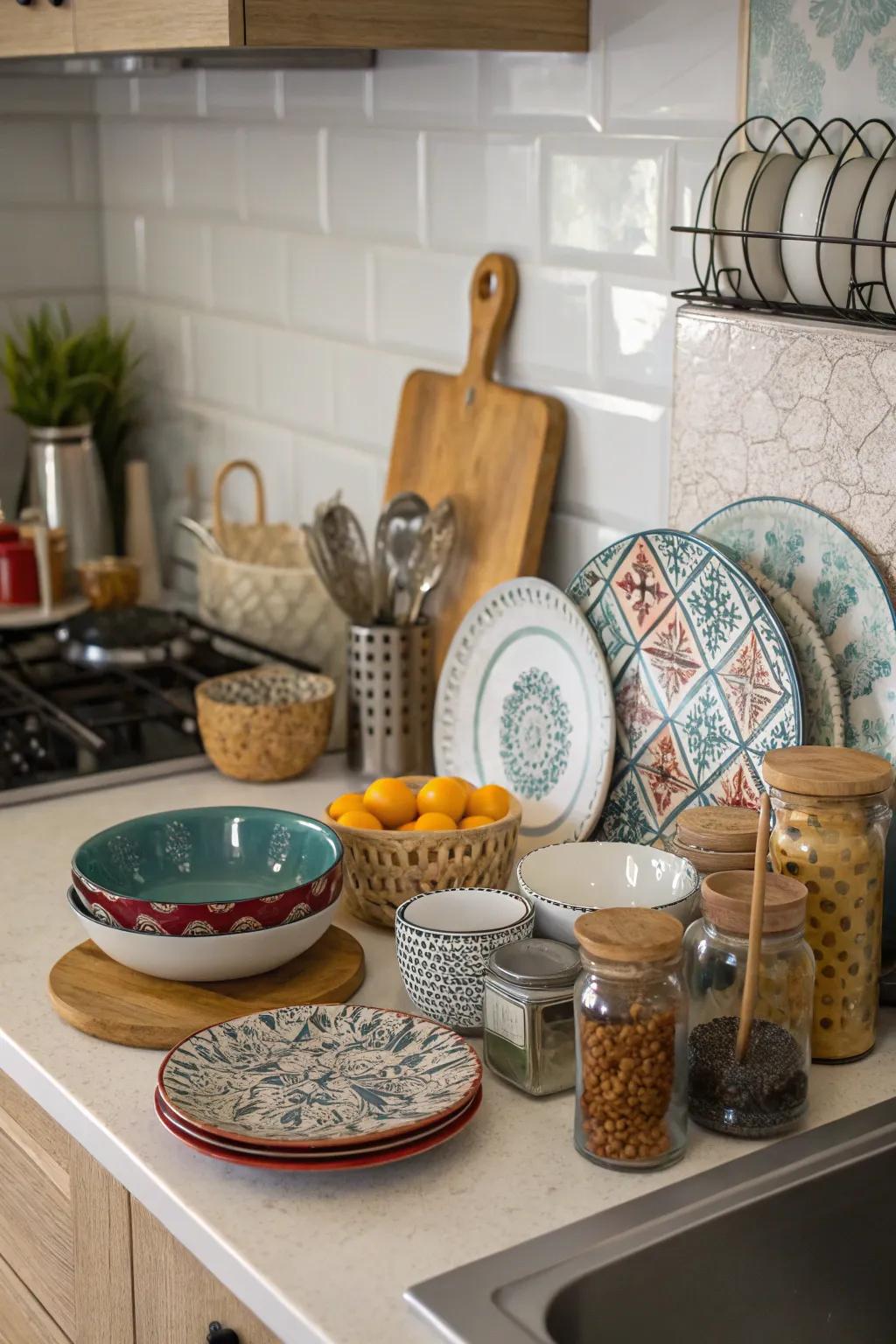 Experimenting with configurations enhances visual interest to your setting.