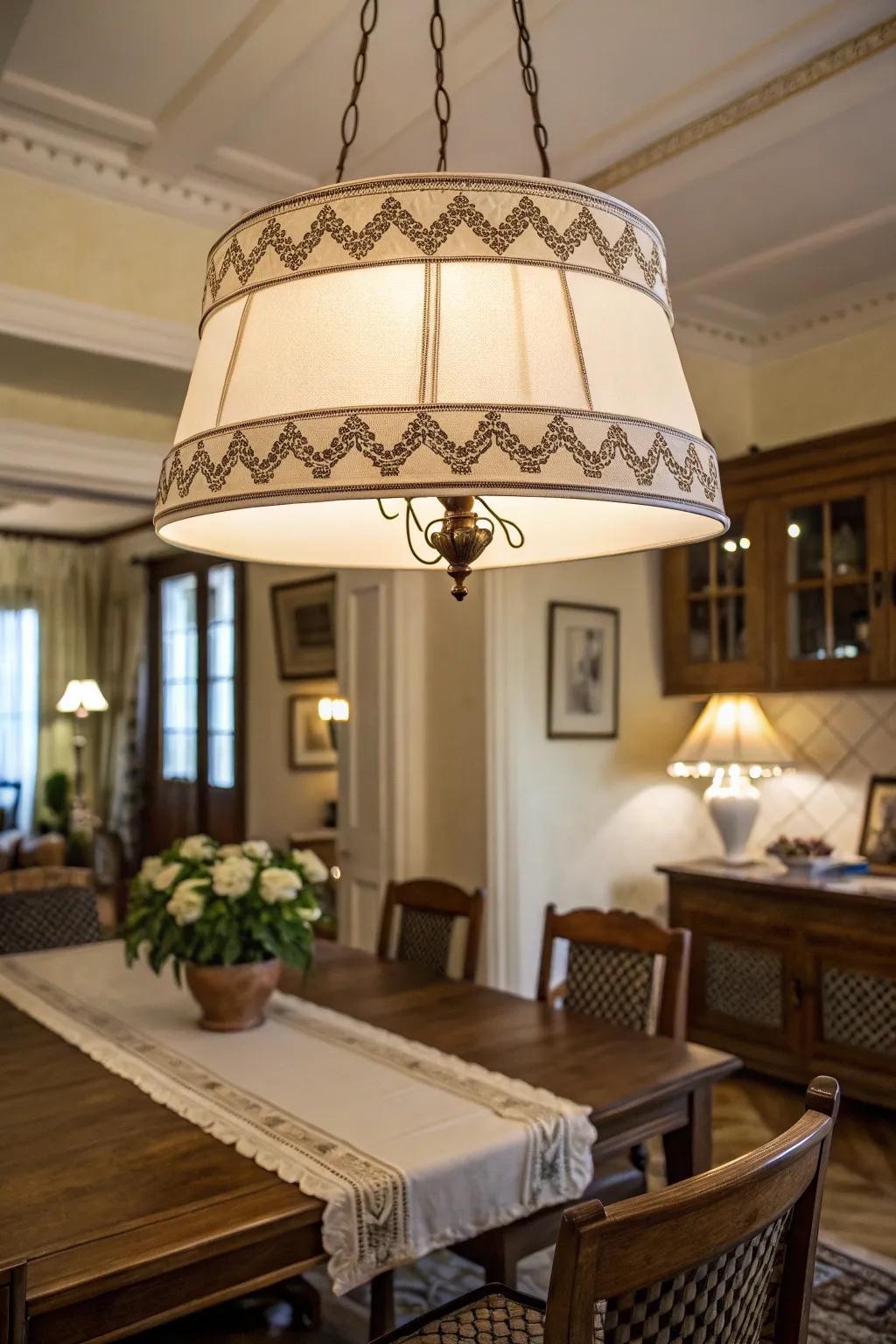 Accomplish a timeless aesthetic using grosgrain ribbon on your lampshade.