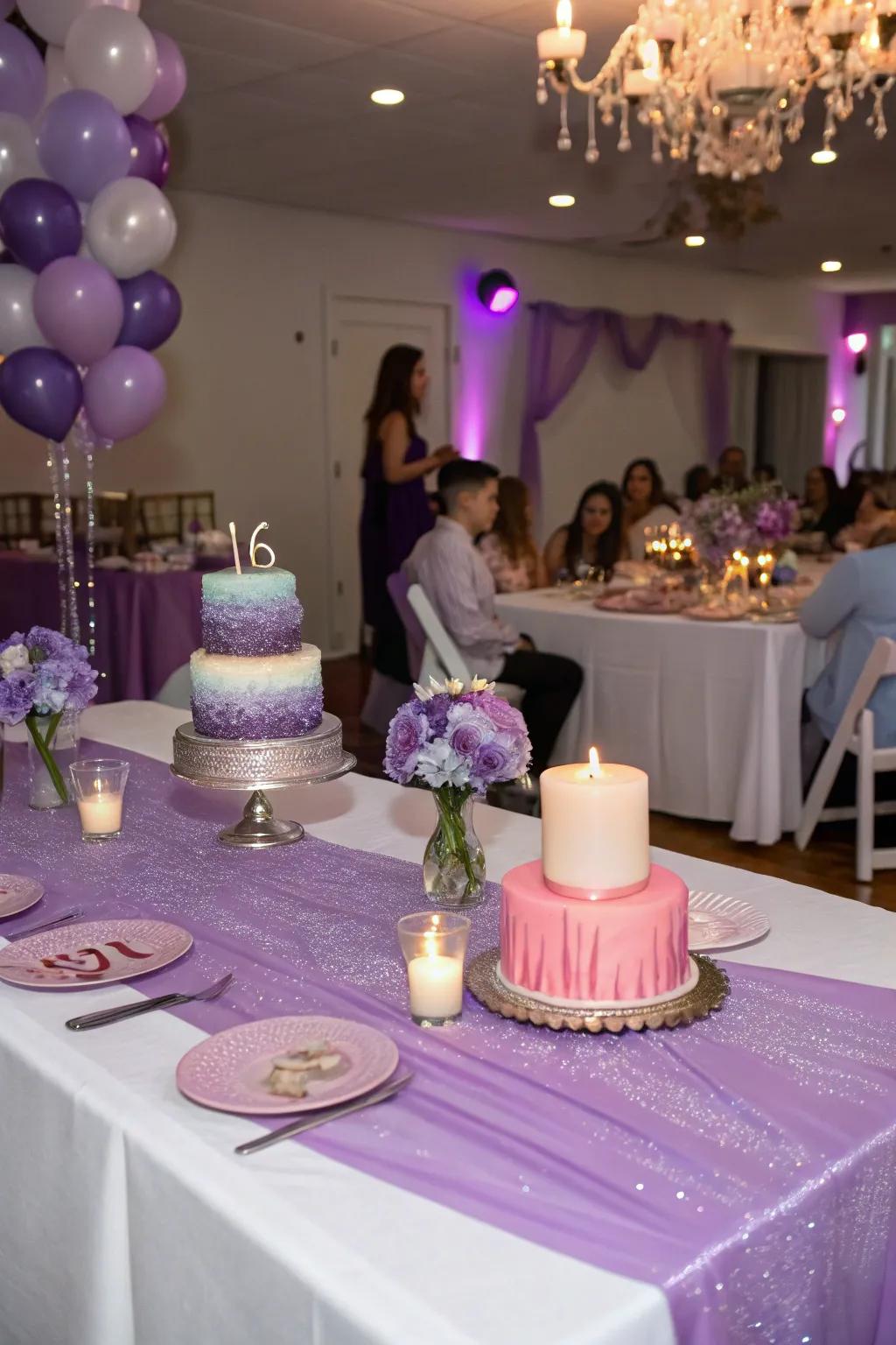 Ombre cloths that contribute a stylish flourish to the table aesthetic.