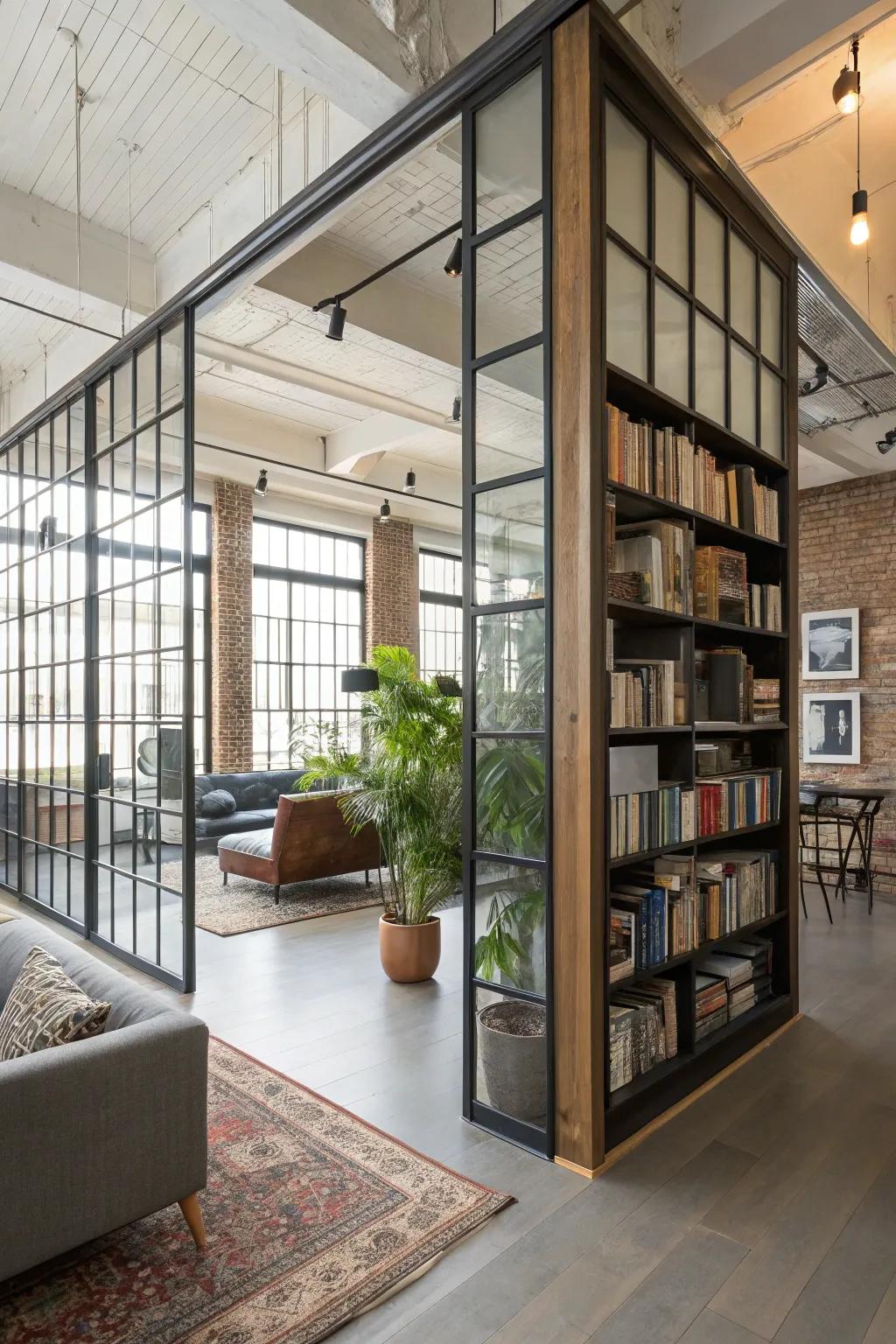 Room dividers that offer seclusion while retaining the loft’s spacious feel.