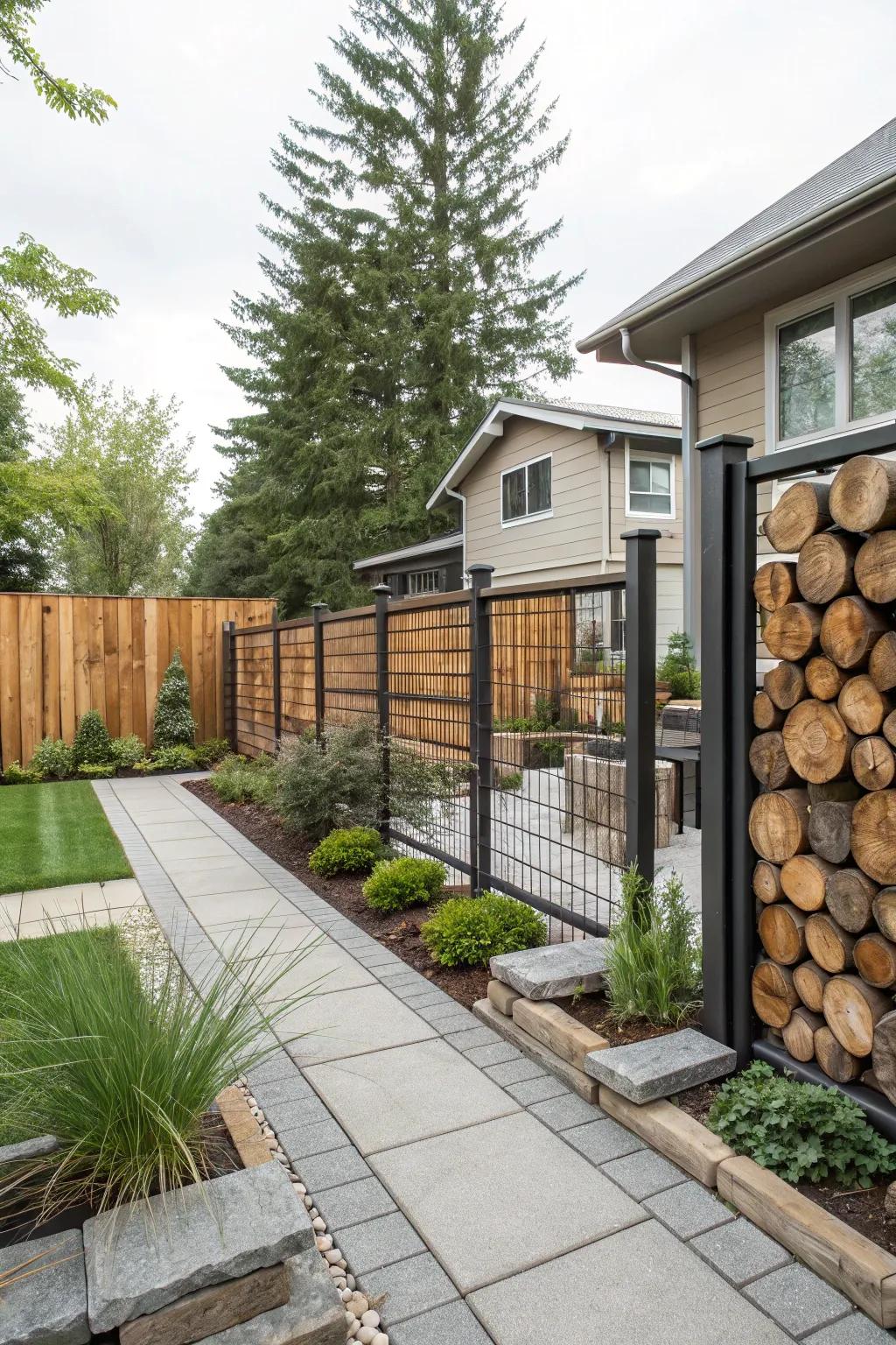 Composite materials proffer a modern inflection to rustic charm.