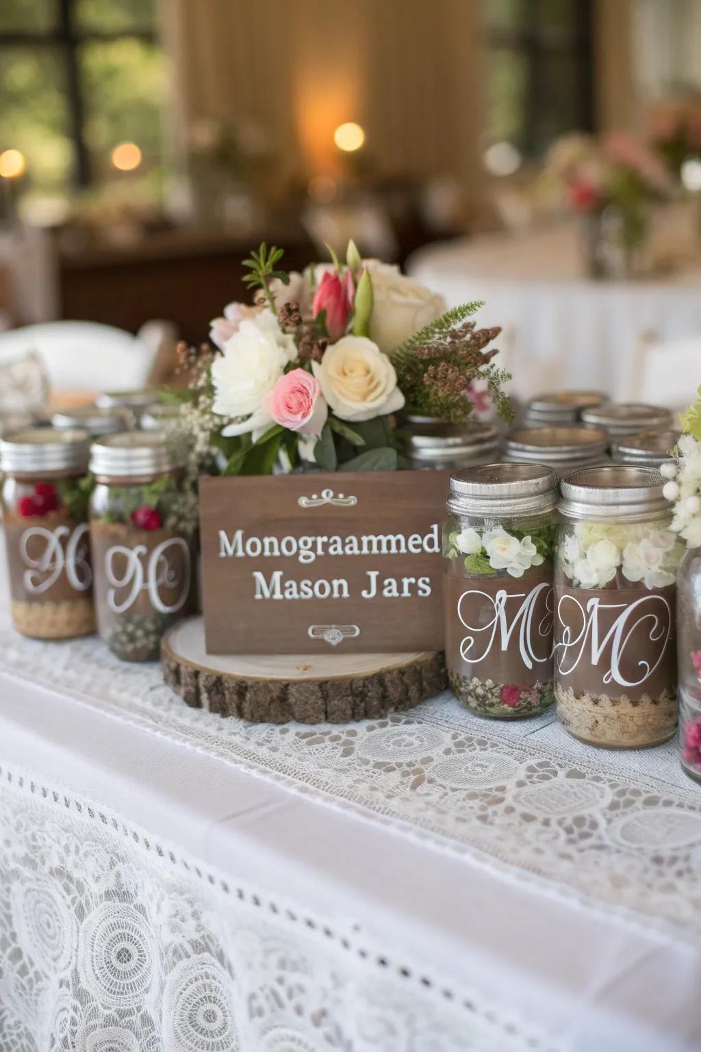 Personalized monogrammed heritage containers for special occasions.