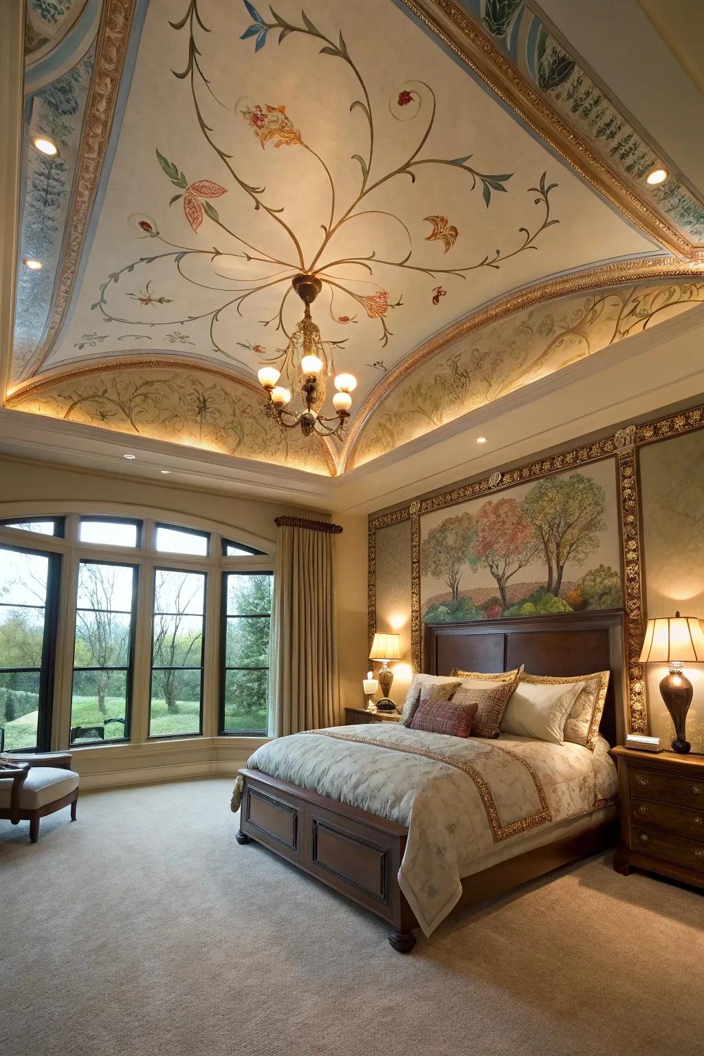 Creative aspects can turn your stepped ceiling into a personalized work of art.