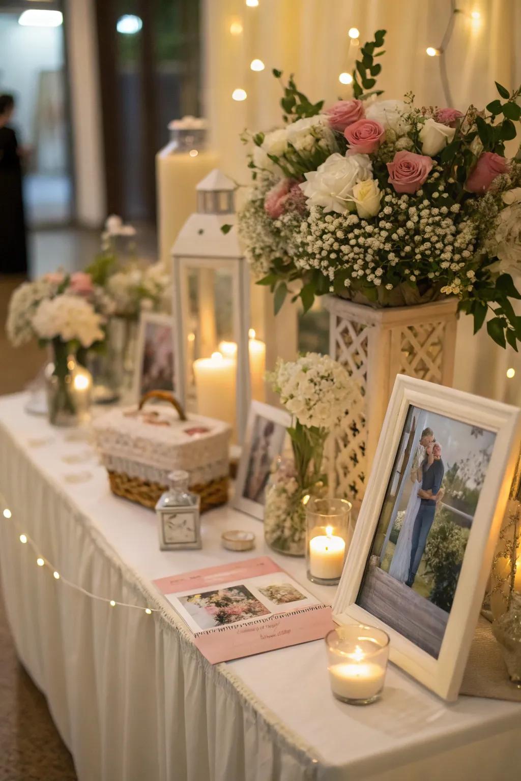Themed aesthetics create a cohesive and harmonious look for the remembrance display.