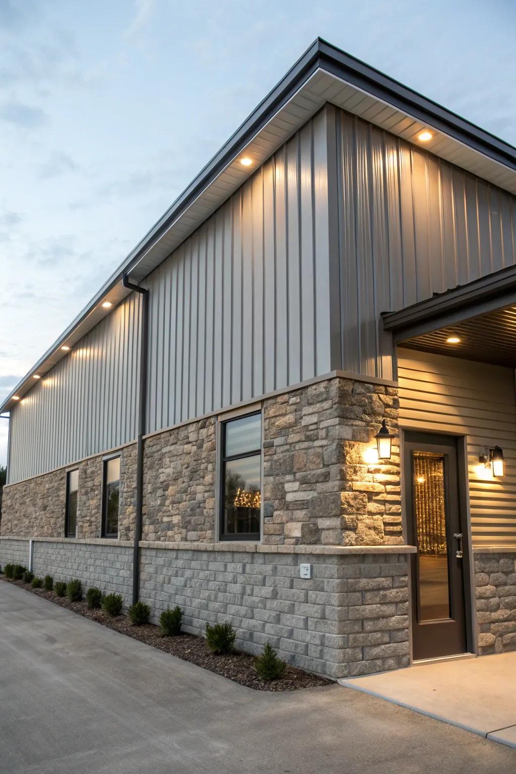 Simulated stone adds a hint of ageless luxury.